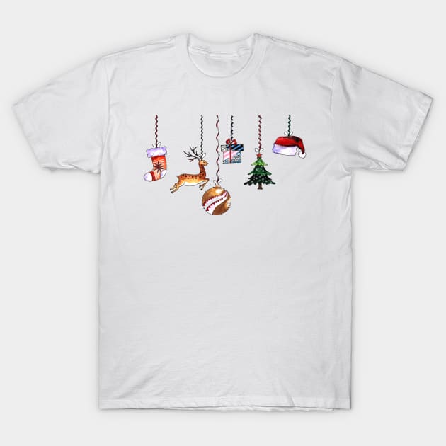 Christmas Decorative Elements T-Shirt by Mako Design 